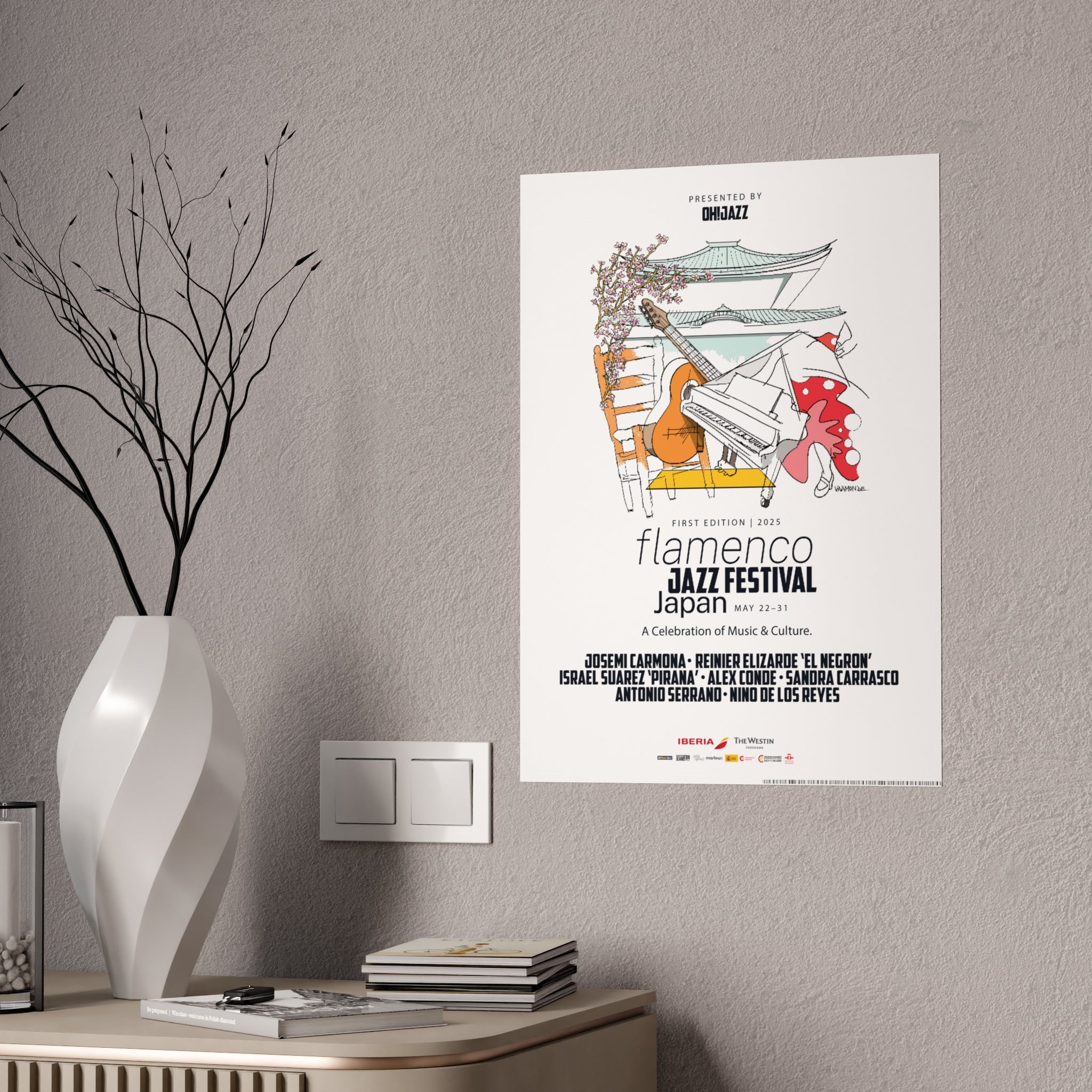 Flamenco Jazz Festival Art Print, Music Wall Decor, Jazz Lover Gift, Home Office Decor