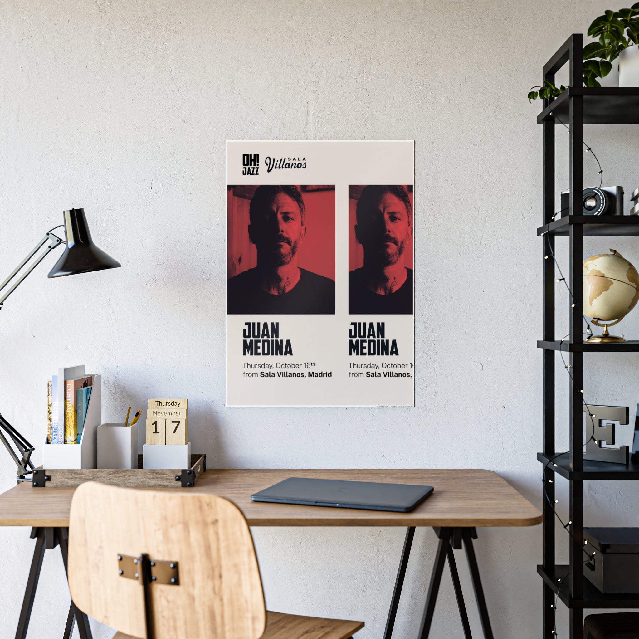 Juan Medina at Madrid's Sala Villanos Art Print, Music Wall Decor, Jazz Lover Gift, Home Office Decor