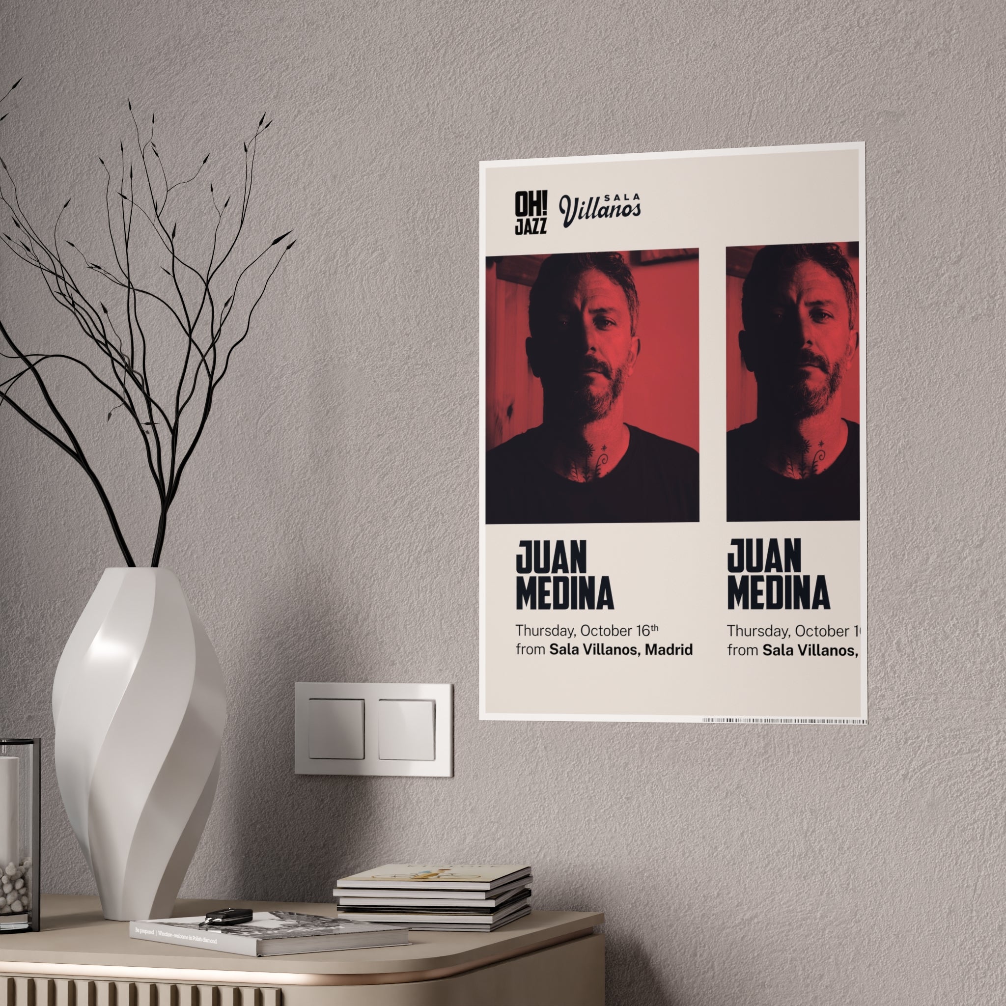 Juan Medina at Madrid's Sala Villanos Art Print, Music Wall Decor, Jazz Lover Gift, Home Office Decor